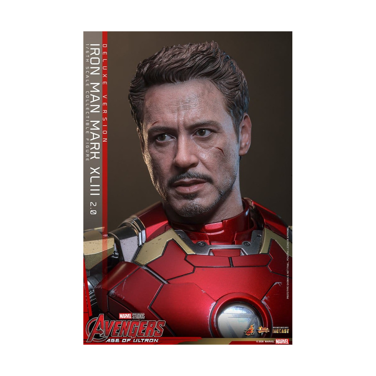 Hot Toys Iron Man Avengers 2 Age of Ultron - Iron Man Mark XLIII (2.0) Versione Deluxe Die Cast MMS 1/6