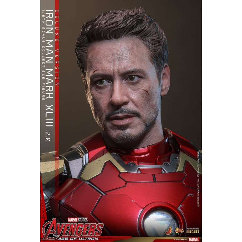 Hot Toys Iron Man Avengers 2 Age of Ultron - Iron Man Mark XLIII (2.0) Versione Deluxe Die Cast MMS 1/6