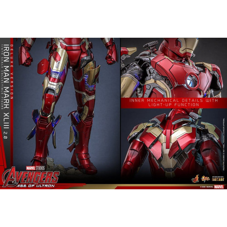 Hot Toys Iron Man Avengers 2 Age of Ultron - Iron Man Mark XLIII (2.0) Versione Deluxe Die Cast MMS 1/6