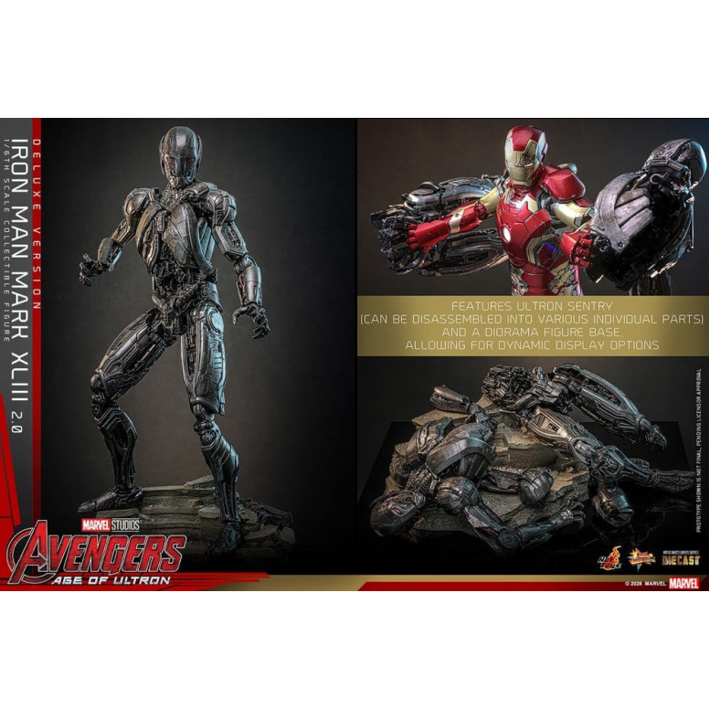 Hot Toys Iron Man Avengers 2 Age of Ultron - Iron Man Mark XLIII (2.0) Versione Deluxe Die Cast MMS 1/6
