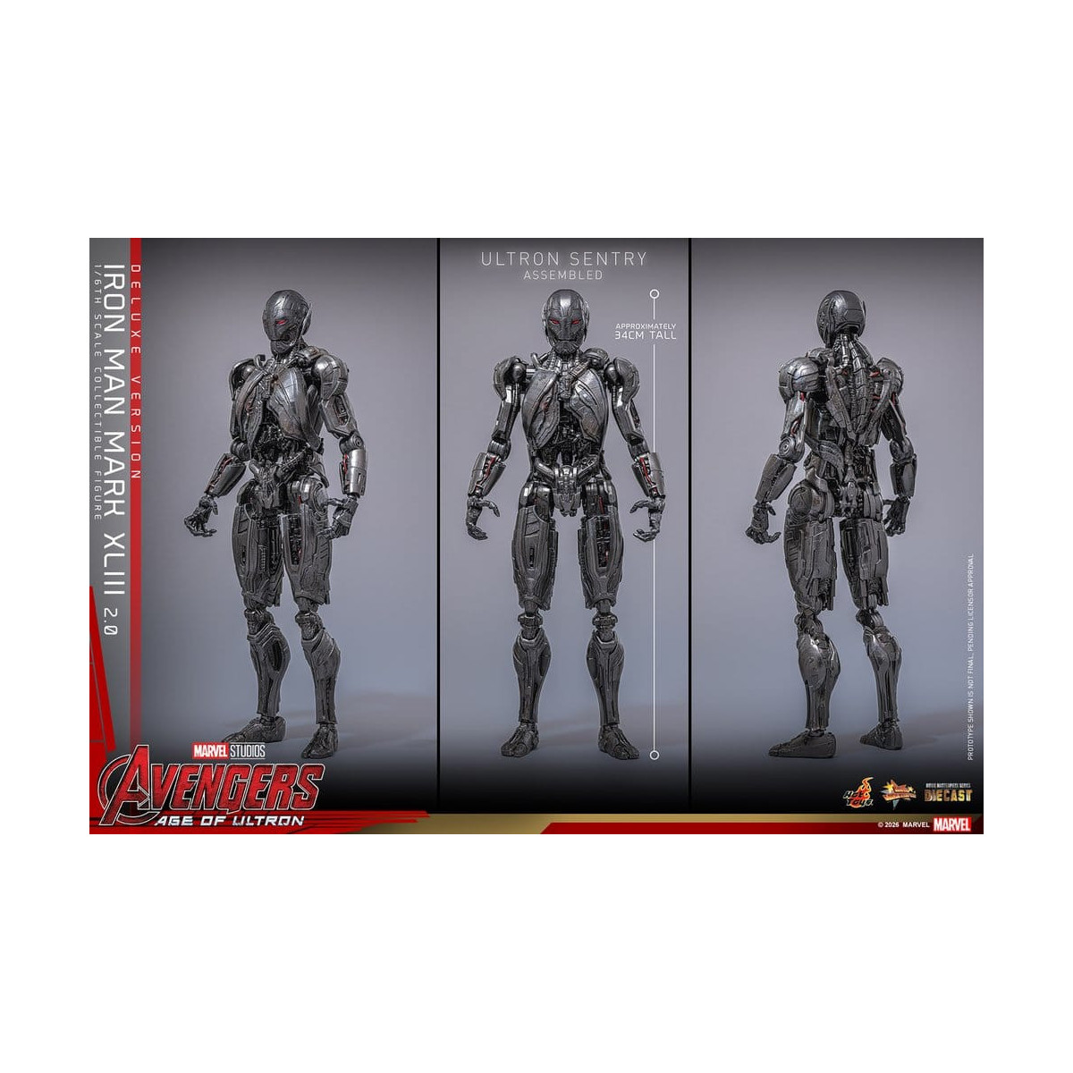Hot Toys Iron Man Avengers 2 Age of Ultron - Iron Man Mark XLIII (2.0) Versione Deluxe Die Cast MMS 1/6