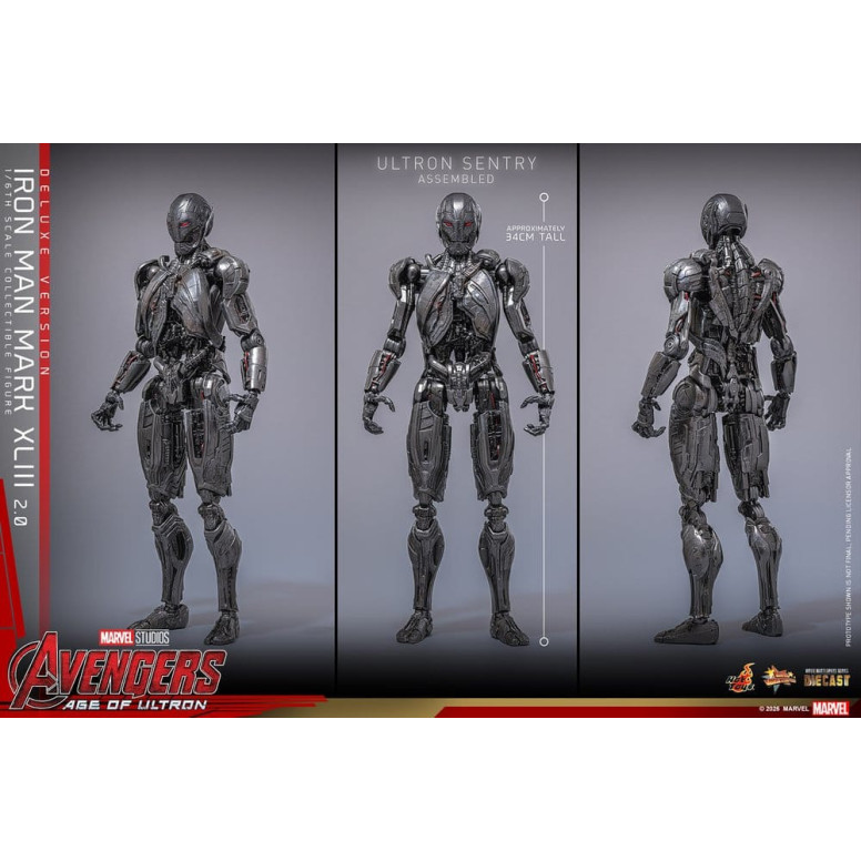 Hot Toys Iron Man Avengers 2 Age of Ultron - Iron Man Mark XLIII (2.0) Versione Deluxe Die Cast MMS 1/6