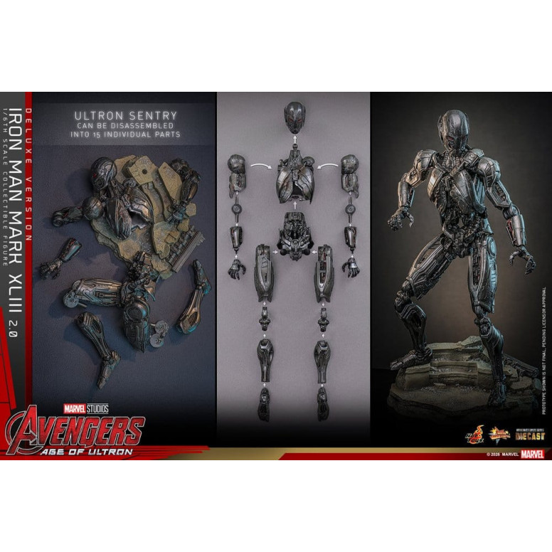 Hot Toys Iron Man Avengers 2 Age of Ultron - Iron Man Mark XLIII (2.0) Versione Deluxe Die Cast MMS 1/6