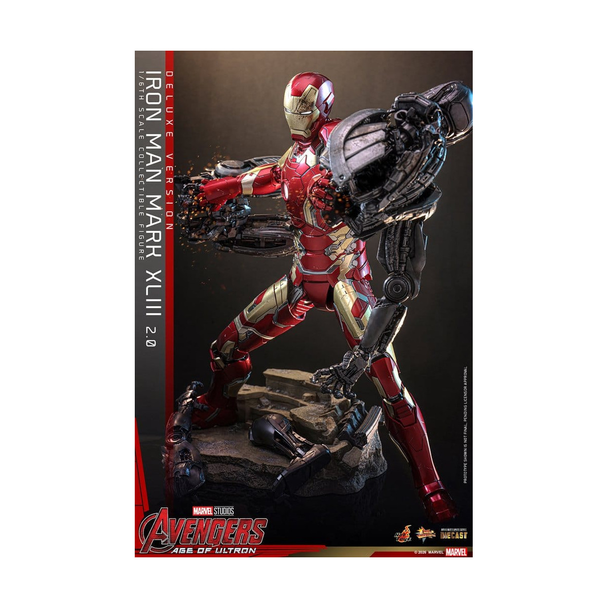 Hot Toys Iron Man Avengers 2 Age of Ultron - Iron Man Mark XLIII (2.0) Versione Deluxe Die Cast MMS 1/6