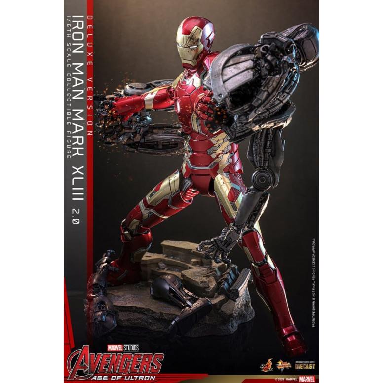 Hot Toys Iron Man Avengers 2 Age of Ultron - Iron Man Mark XLIII (2.0) Versione Deluxe Die Cast MMS 1/6