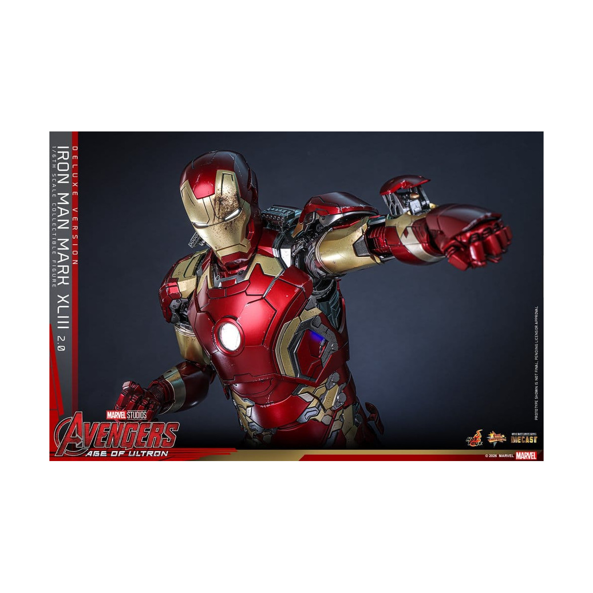 Hot Toys Iron Man Avengers 2 Age of Ultron - Iron Man Mark XLIII (2.0) Versione Deluxe Die Cast MMS 1/6