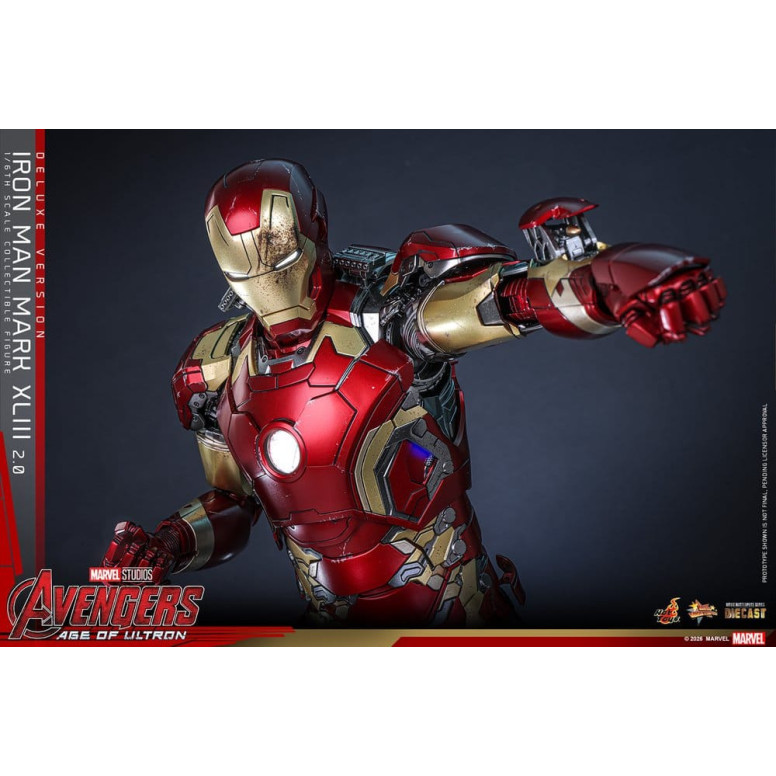 Hot Toys Iron Man Avengers 2 Age of Ultron - Iron Man Mark XLIII (2.0) Versione Deluxe Die Cast MMS 1/6