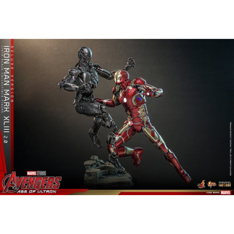 Hot Toys Iron Man Avengers 2 Age of Ultron - Iron Man Mark XLIII (2.0) Versione Deluxe Die Cast MMS 1/6