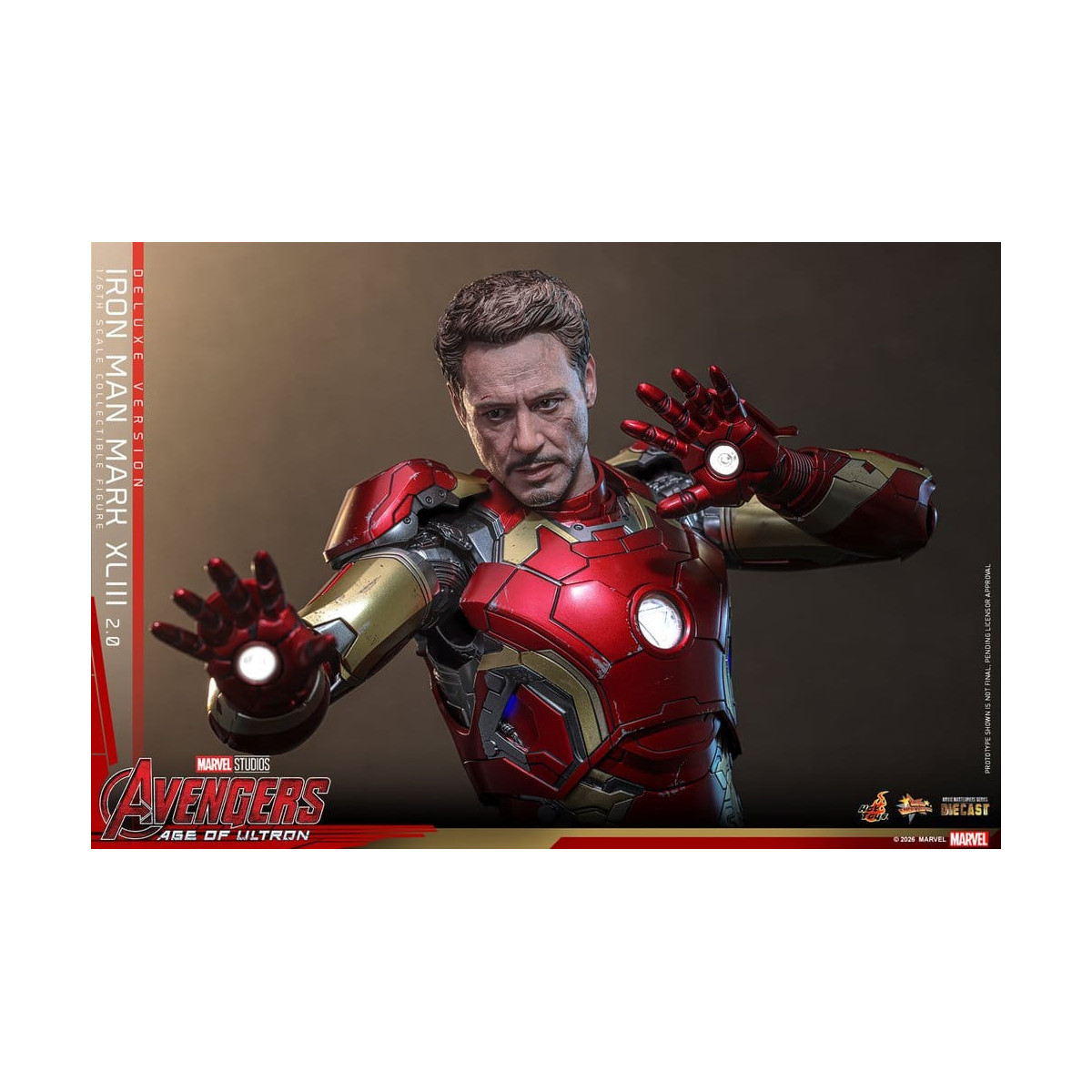 Hot Toys Iron Man Avengers 2 Age of Ultron - Iron Man Mark XLIII (2.0) Versione Deluxe Die Cast MMS 1/6