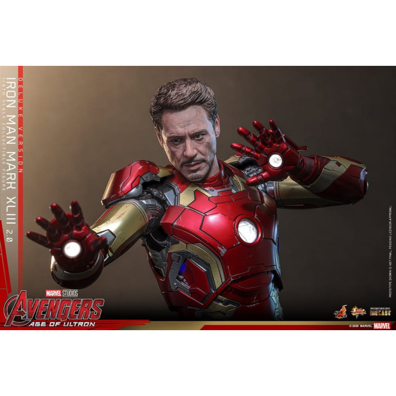 Hot Toys Iron Man Avengers 2 Age of Ultron - Iron Man Mark XLIII (2.0) Versione Deluxe Die Cast MMS 1/6