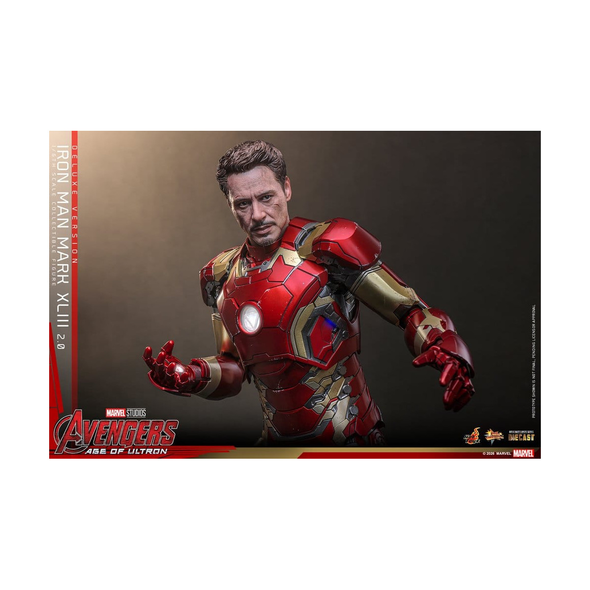 Hot Toys Iron Man Avengers 2 Age of Ultron - Iron Man Mark XLIII (2.0) Versione Deluxe Die Cast MMS 1/6
