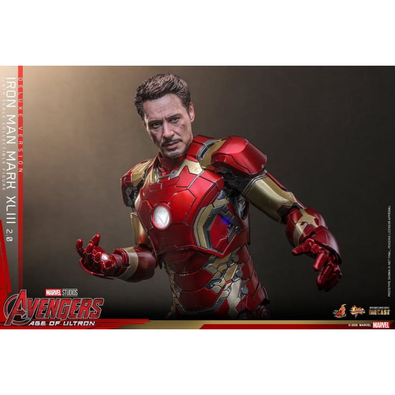 Hot Toys Iron Man Avengers 2 Age of Ultron - Iron Man Mark XLIII (2.0) Versione Deluxe Die Cast MMS 1/6