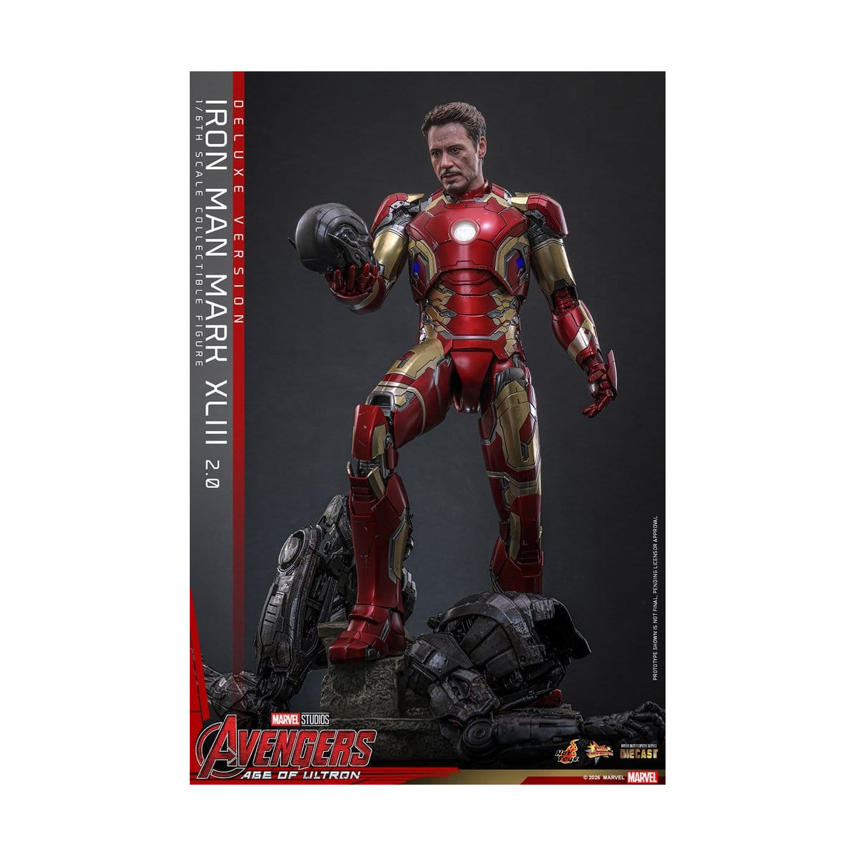 Hot Toys Iron Man Avengers 2 Age of Ultron - Iron Man Mark XLIII (2.0) Versione Deluxe Die Cast MMS 1/6