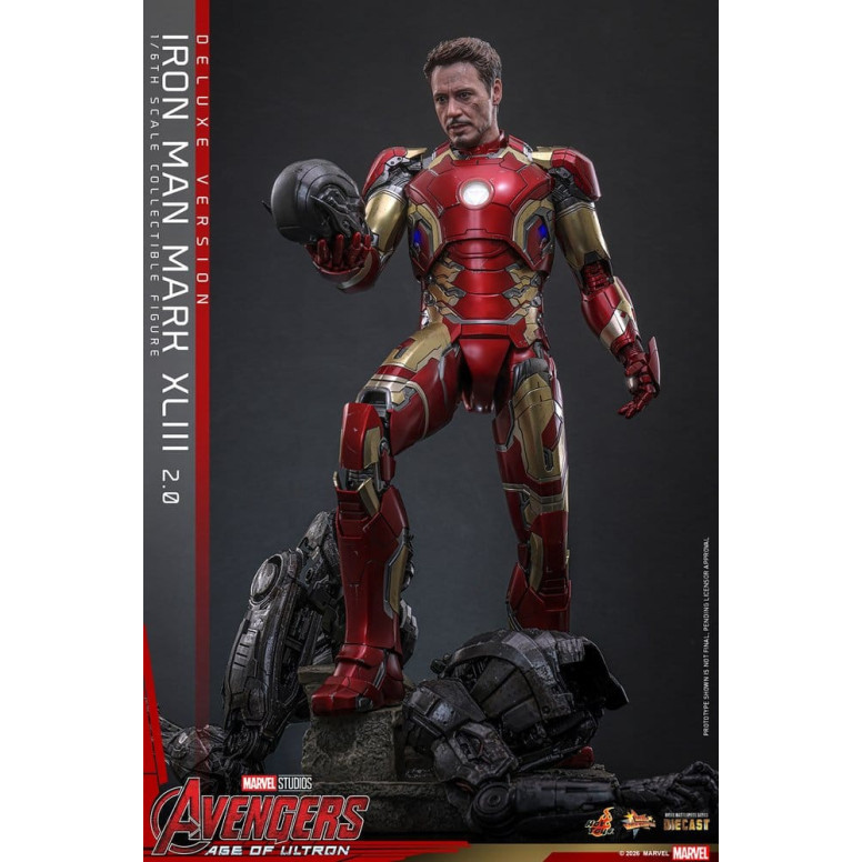 Hot Toys Iron Man Avengers 2 Age of Ultron - Iron Man Mark XLIII (2.0) Versione Deluxe Die Cast MMS 1/6