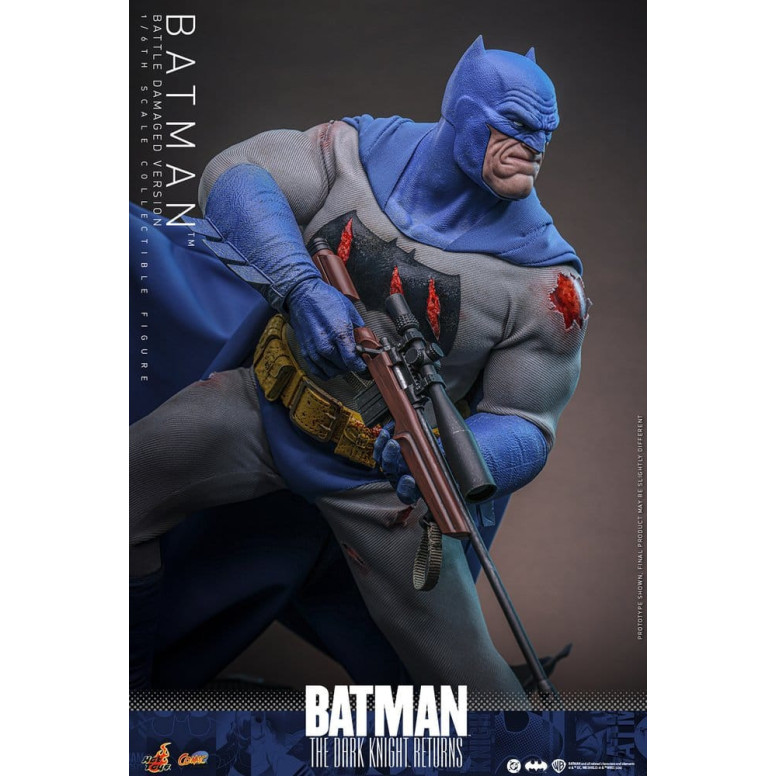 Hot Toys - BATMAN - Batman: Il ritorno del Cavaliere Oscuro (Versione danneggiata dalla battaglia) Comic Masterpiece 1/6