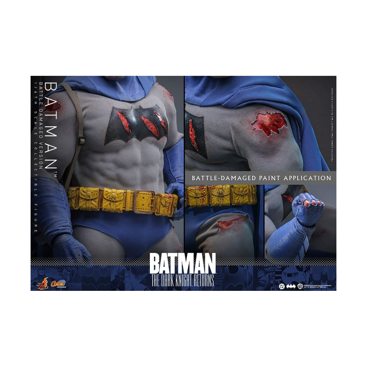 Hot Toys - BATMAN - Batman: Il ritorno del Cavaliere Oscuro (Versione danneggiata dalla battaglia) Comic Masterpiece 1/6