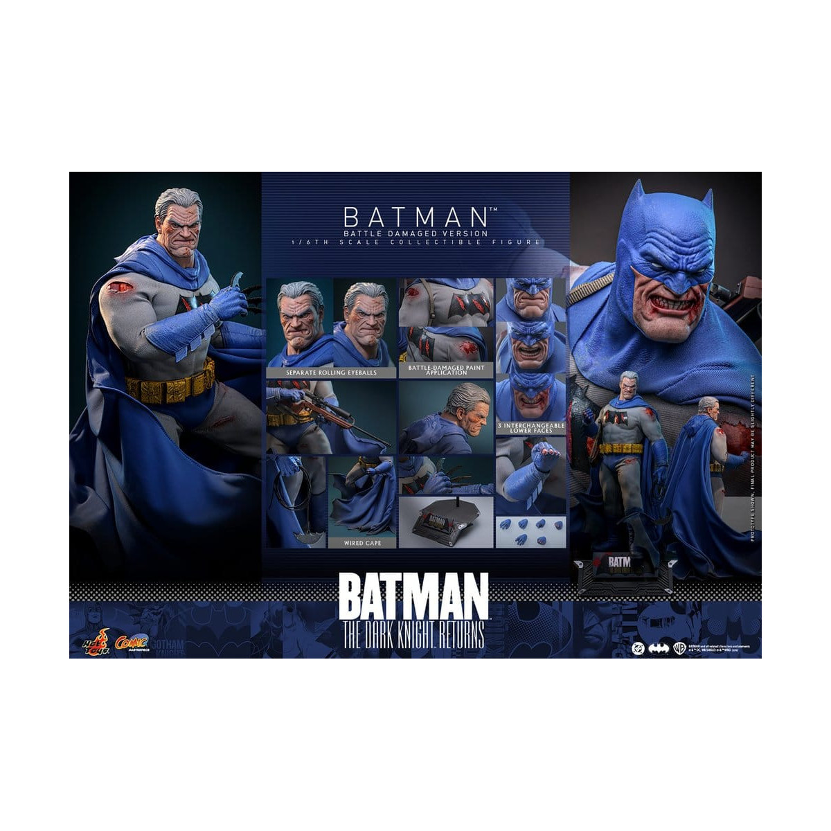 Hot Toys - BATMAN - Batman: Il ritorno del Cavaliere Oscuro (Versione danneggiata dalla battaglia) Comic Masterpiece 1/6