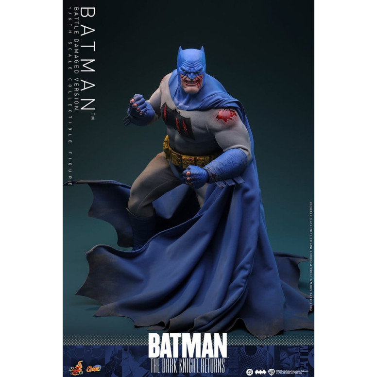 Hot Toys - BATMAN - Batman: Il ritorno del Cavaliere Oscuro (Versione danneggiata dalla battaglia) Comic Masterpiece 1/6
