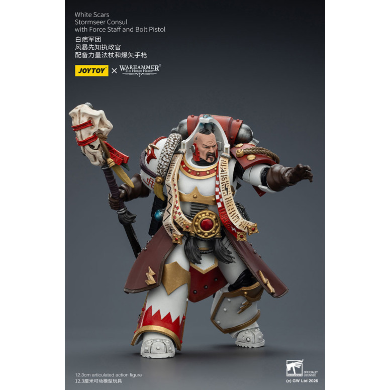JoyToy Space Marines - White Scars - Console Stormseer con Force Staff e Bolt Pistol 1/18 - L'Eresia di Horus