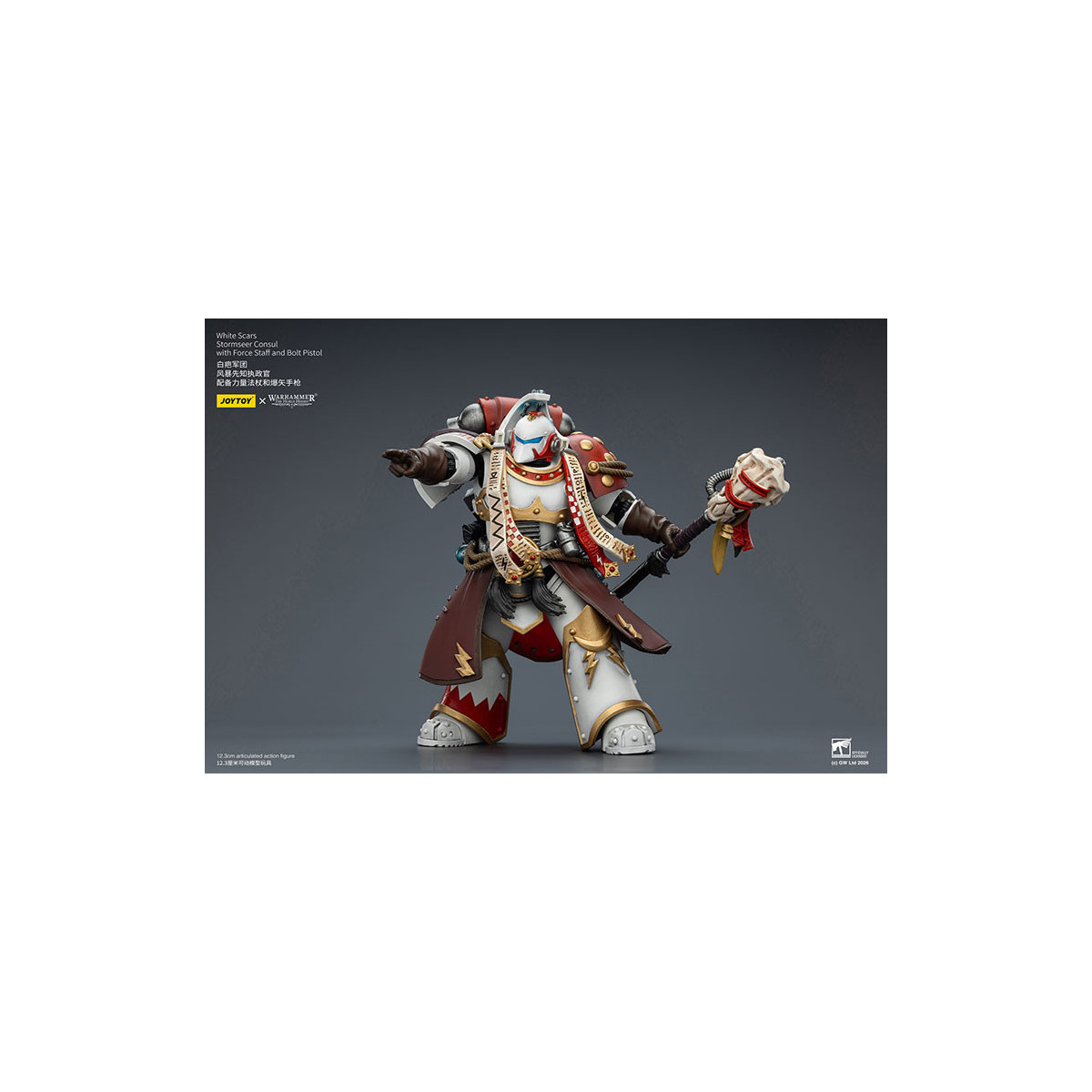JoyToy Space Marines - White Scars - Console Stormseer con Force Staff e Bolt Pistol 1/18 - L'Eresia di Horus