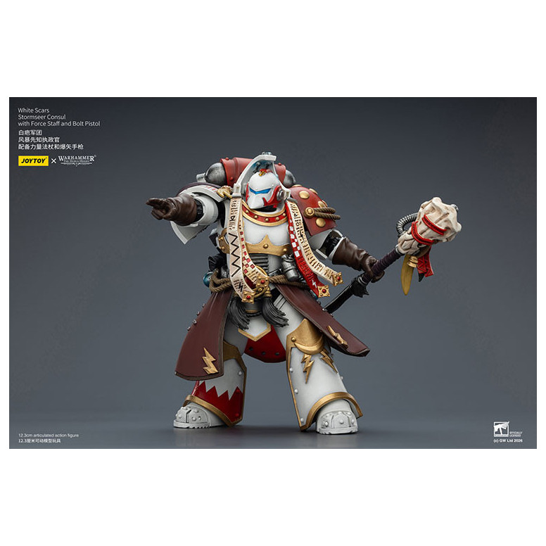 JoyToy Space Marines - White Scars - Console Stormseer con Force Staff e Bolt Pistol 1/18 - L'Eresia di Horus
