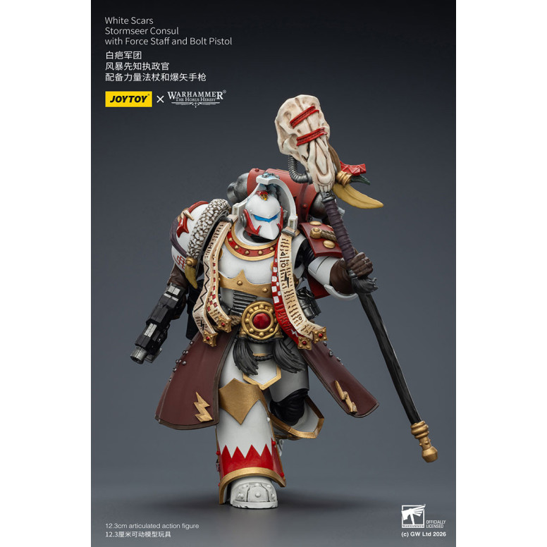 JoyToy Space Marines - White Scars - Console Stormseer con Force Staff e Bolt Pistol 1/18 - L'Eresia di Horus