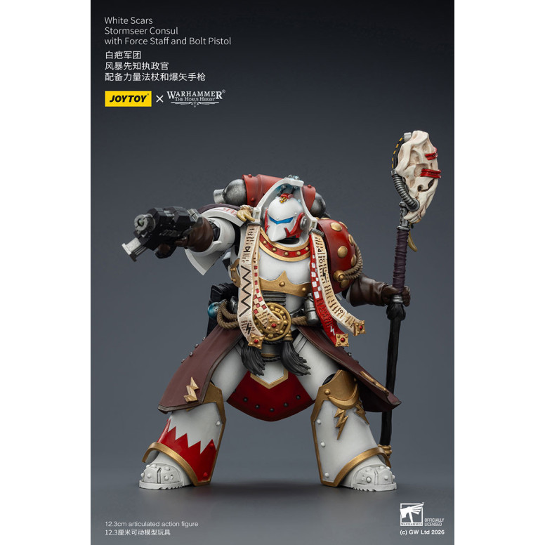JoyToy Space Marines - White Scars - Console Stormseer con Force Staff e Bolt Pistol 1/18 - L'Eresia di Horus