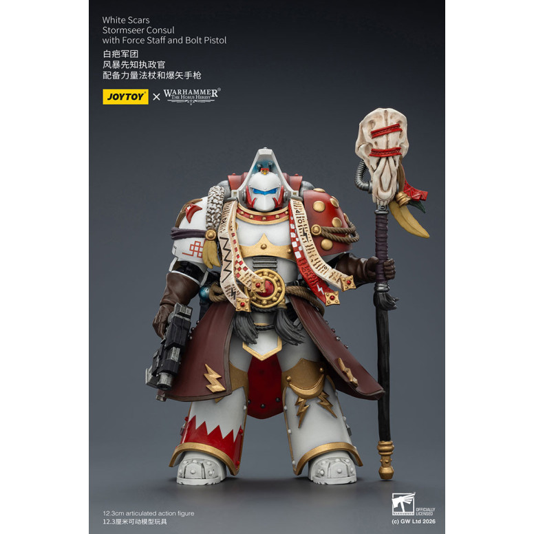 JoyToy Space Marines - White Scars - Console Stormseer con Force Staff e Bolt Pistol 1/18 - L'Eresia di Horus