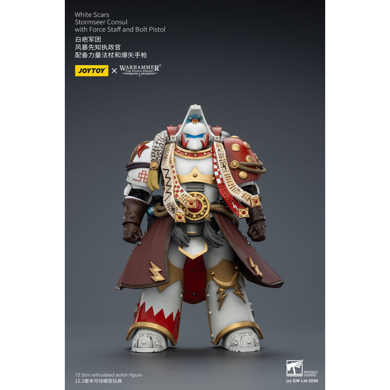 JoyToy Space Marines - White Scars - Console Stormseer con Force Staff e Bolt Pistol 1/18 - L'Eresia di Horus