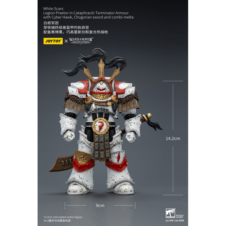 JoyToy - White Scars - Pretore della Legione in armatura Cataphractii Terminator con Cyber Hawk, spada Chogorian e combi-melta 1