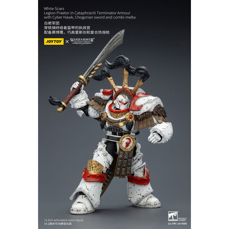 JoyToy - White Scars - Pretore della Legione in armatura Cataphractii Terminator con Cyber Hawk, spada Chogorian e combi-melta 1