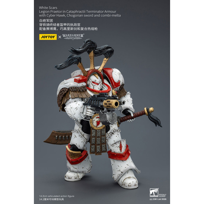 JoyToy - White Scars - Pretore della Legione in armatura Cataphractii Terminator con Cyber Hawk, spada Chogorian e combi-melta 1