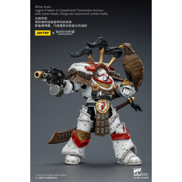JoyToy - White Scars - Pretore della Legione in armatura Cataphractii Terminator con Cyber Hawk, spada Chogorian e combi-melta 1