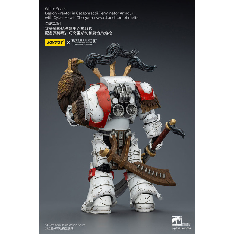 JoyToy - White Scars - Pretore della Legione in armatura Cataphractii Terminator con Cyber Hawk, spada Chogorian e combi-melta 1