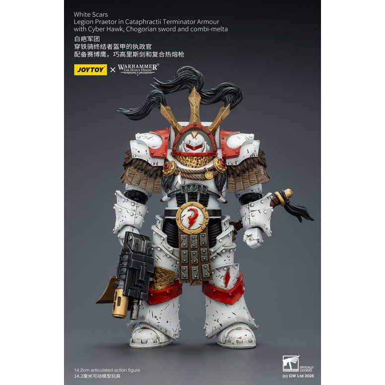 JoyToy - White Scars - Pretore della Legione in armatura Cataphractii Terminator con Cyber Hawk, spada Chogorian e combi-melta 1