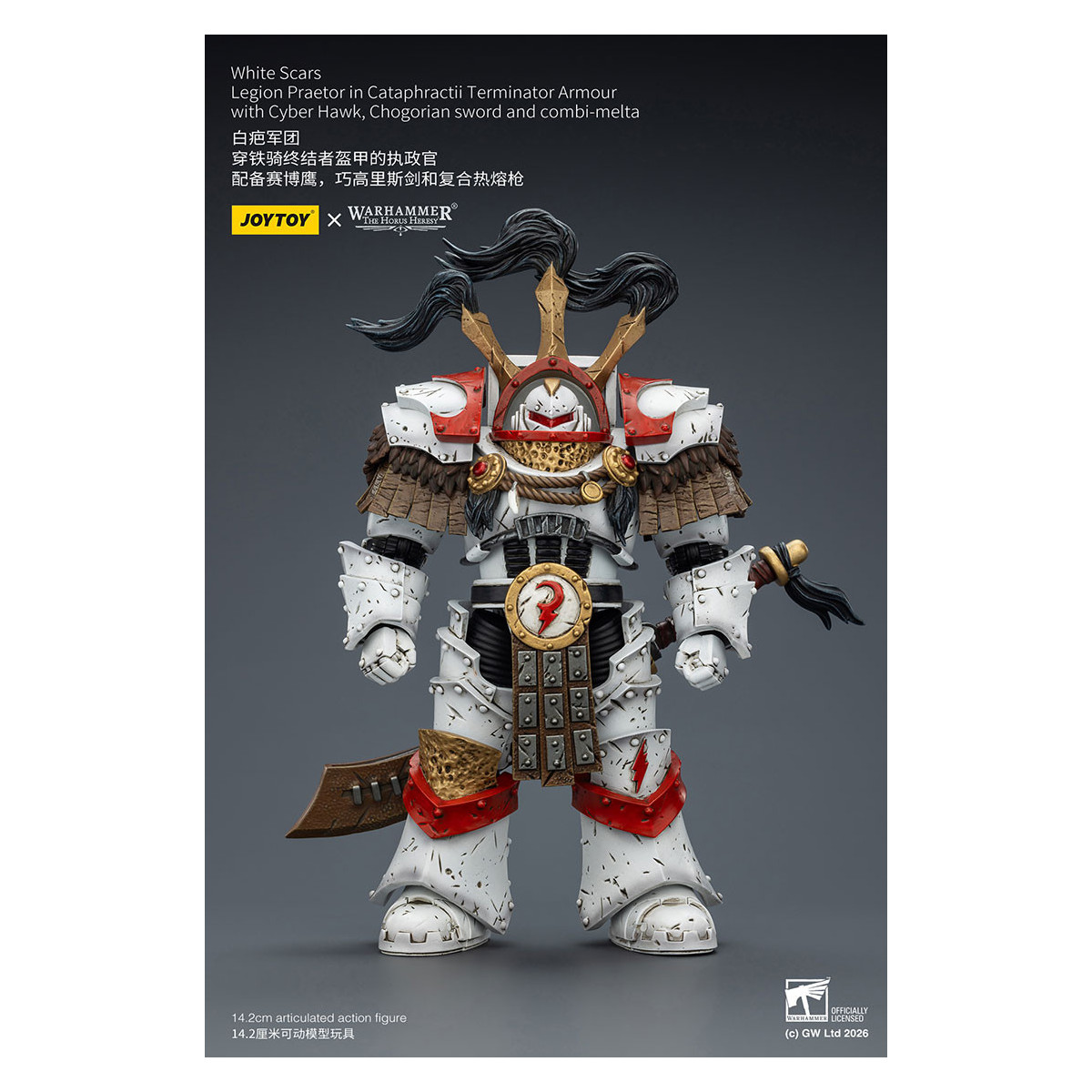 JoyToy - White Scars - Pretore della Legione in armatura Cataphractii Terminator con Cyber Hawk, spada Chogorian e combi-melta 1