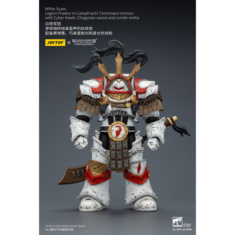 JoyToy - White Scars - Pretore della Legione in armatura Cataphractii Terminator con Cyber Hawk, spada Chogorian e combi-melta 1