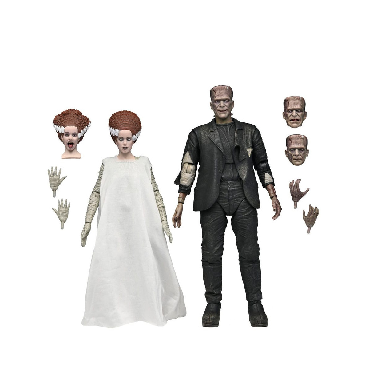 NECA Universal Monsters - Confezione da 2 pezzi Bride of Frankenstein 90° Anniversario Il mostro e il suo compagno