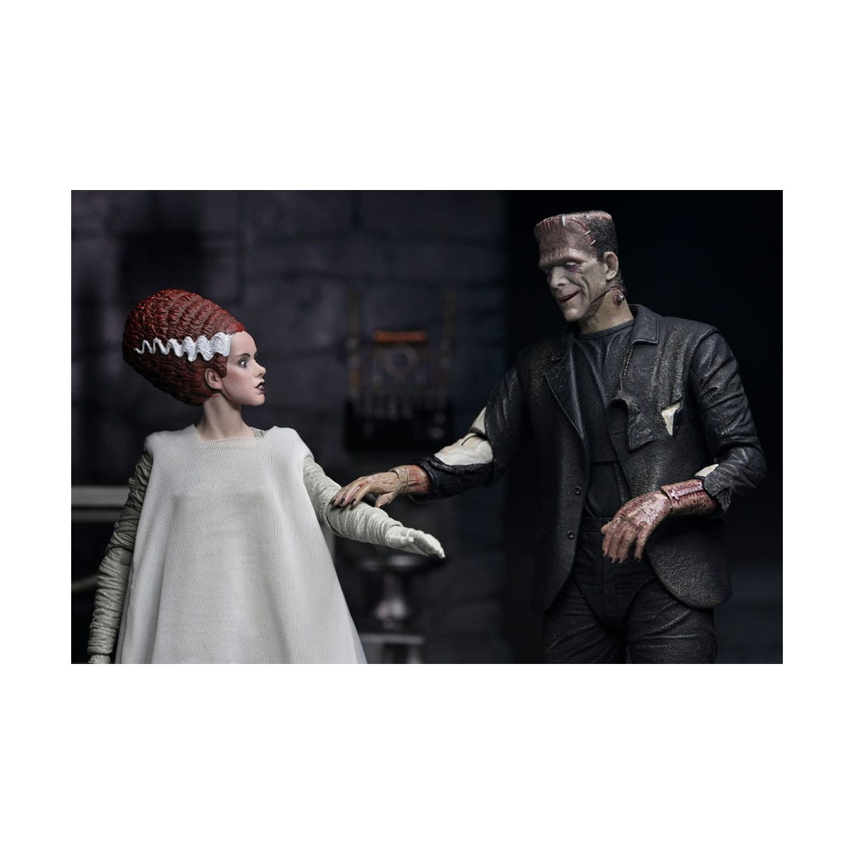 NECA Universal Monsters - Confezione da 2 pezzi Bride of Frankenstein 90° Anniversario Il mostro e il suo compagno