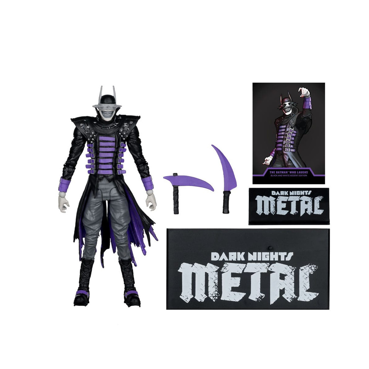 Mc Farlane DC Multiverse - Dark Nights : Metal - Il Batman che ride (B/N con accento) Etichetta oro
