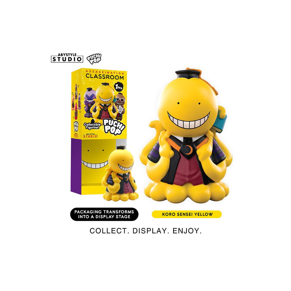ABYstyle - Assassination Classroom - set di 8 figure in vinile morbido di Puchipop Koro-sensei