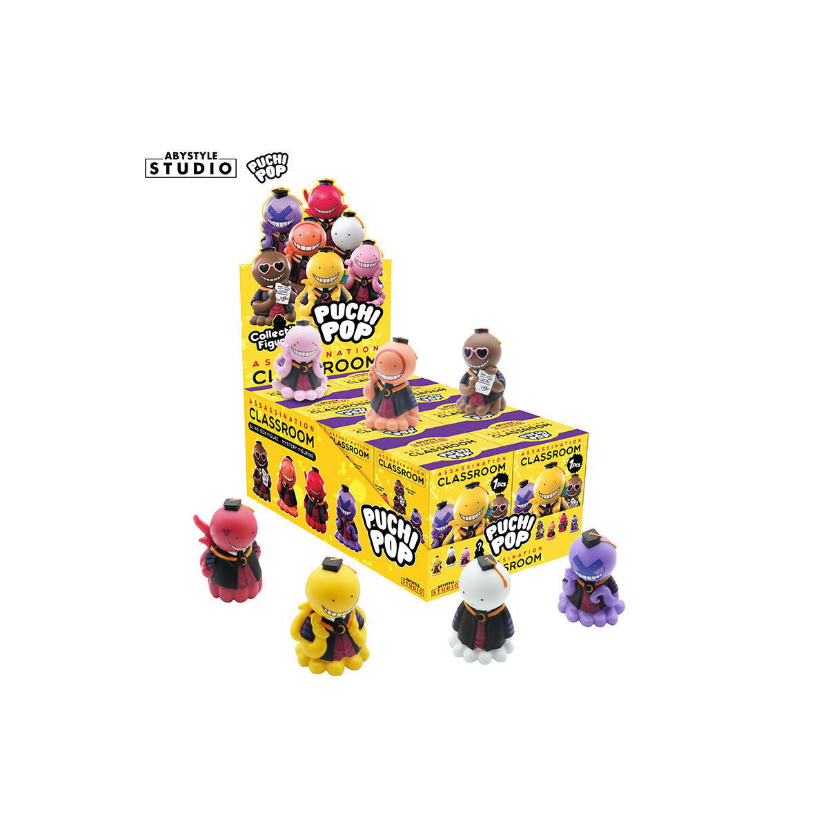 ABYstyle - Assassination Classroom - set di 8 figure in vinile morbido di Puchipop Koro-sensei