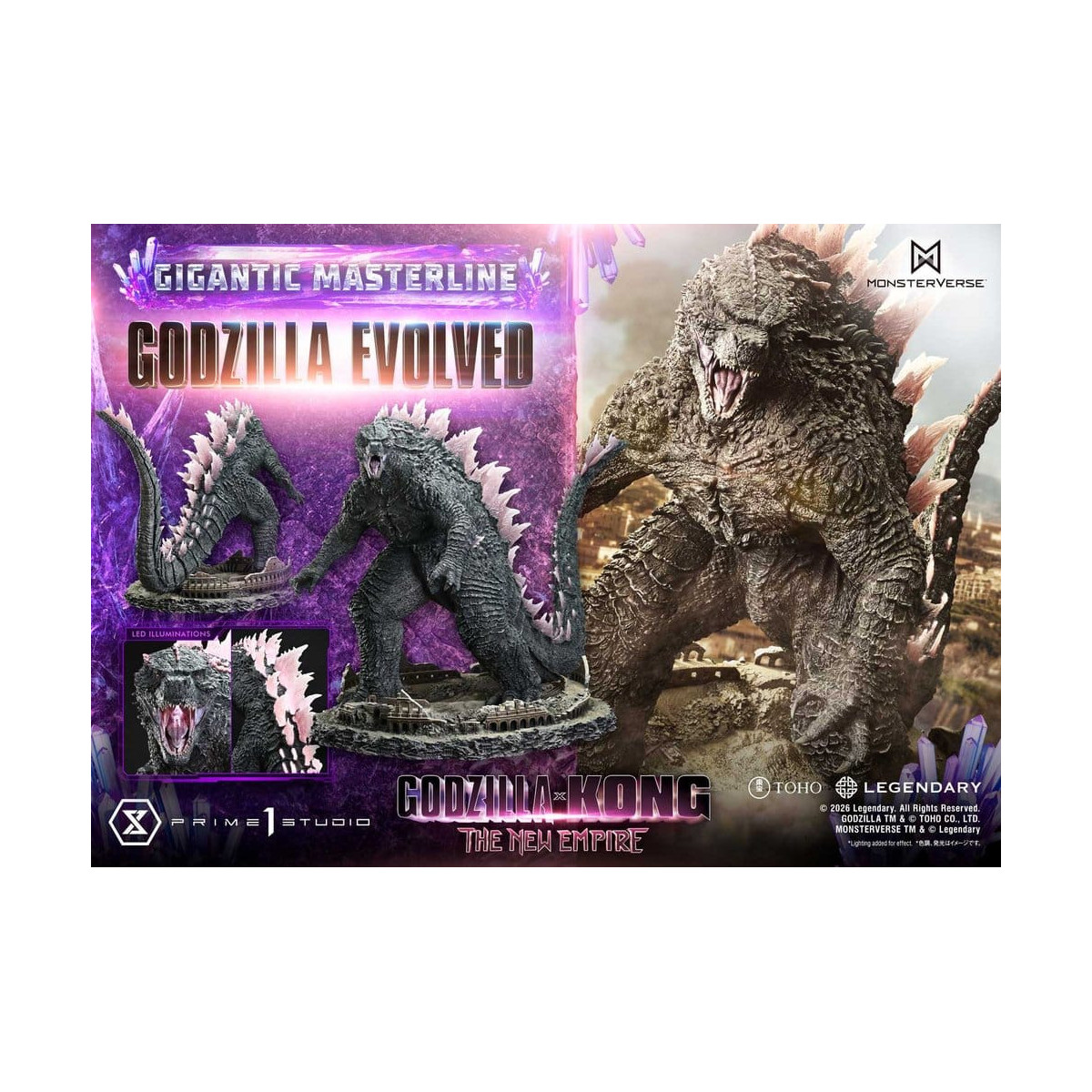 Prime 1 Studio - Godzilla Evoluto Bonus Ver. - Godzilla x Kong: Il nuovo impero Serie masterline gigante