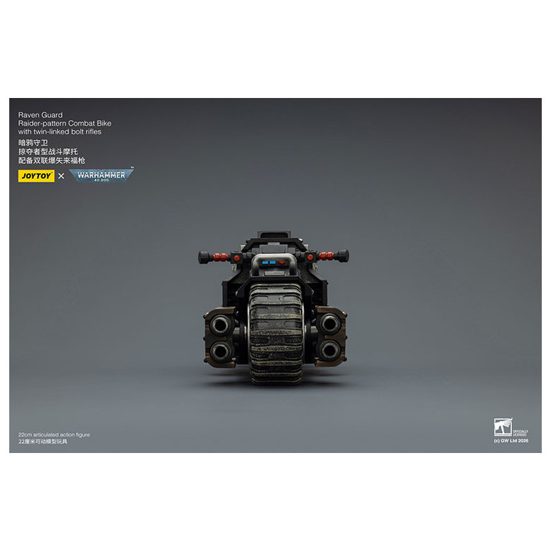 JoyToy Space Marines - Raven Guard Raider-pattern Combat Bike con fucili bolt twin-linked 1/18 - Warhammer 40K