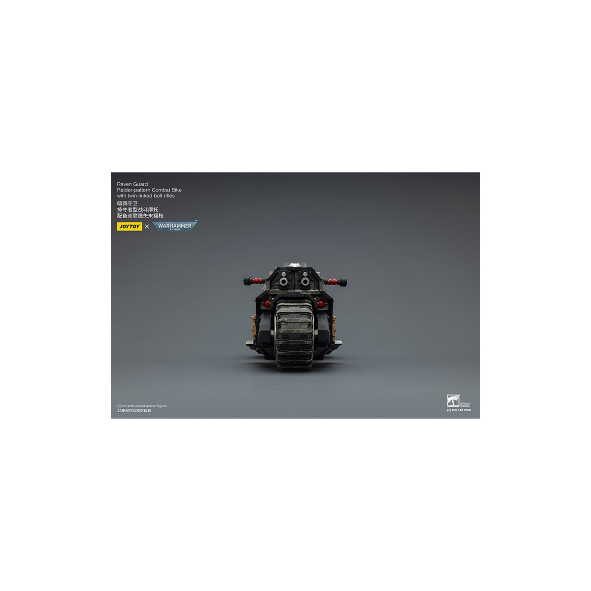 JoyToy Space Marines - Raven Guard Raider-pattern Combat Bike con fucili bolt twin-linked 1/18 - Warhammer 40K