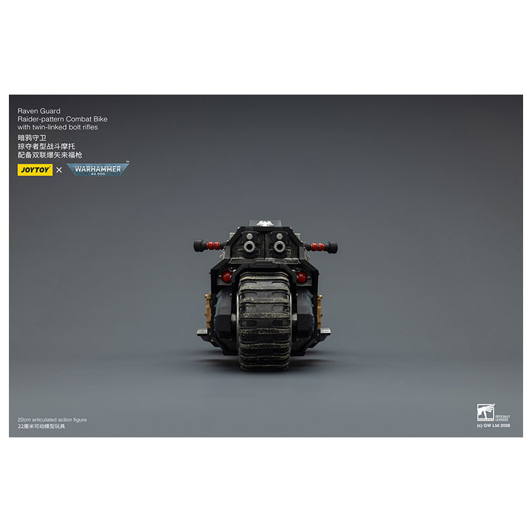 JoyToy Space Marines - Raven Guard Raider-pattern Combat Bike con fucili bolt twin-linked 1/18 - Warhammer 40K