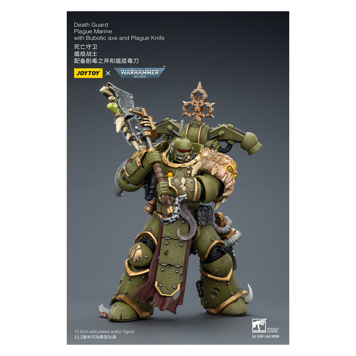Joytoy - Guardia della morte - Marine della peste con ascia bubotica e coltello della peste 1/18 - Warhammer 40k