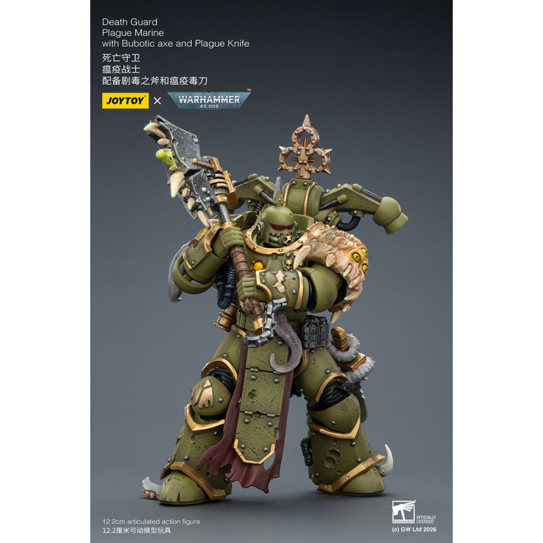 Joytoy - Guardia della morte - Marine della peste con ascia bubotica e coltello della peste 1/18 - Warhammer 40k