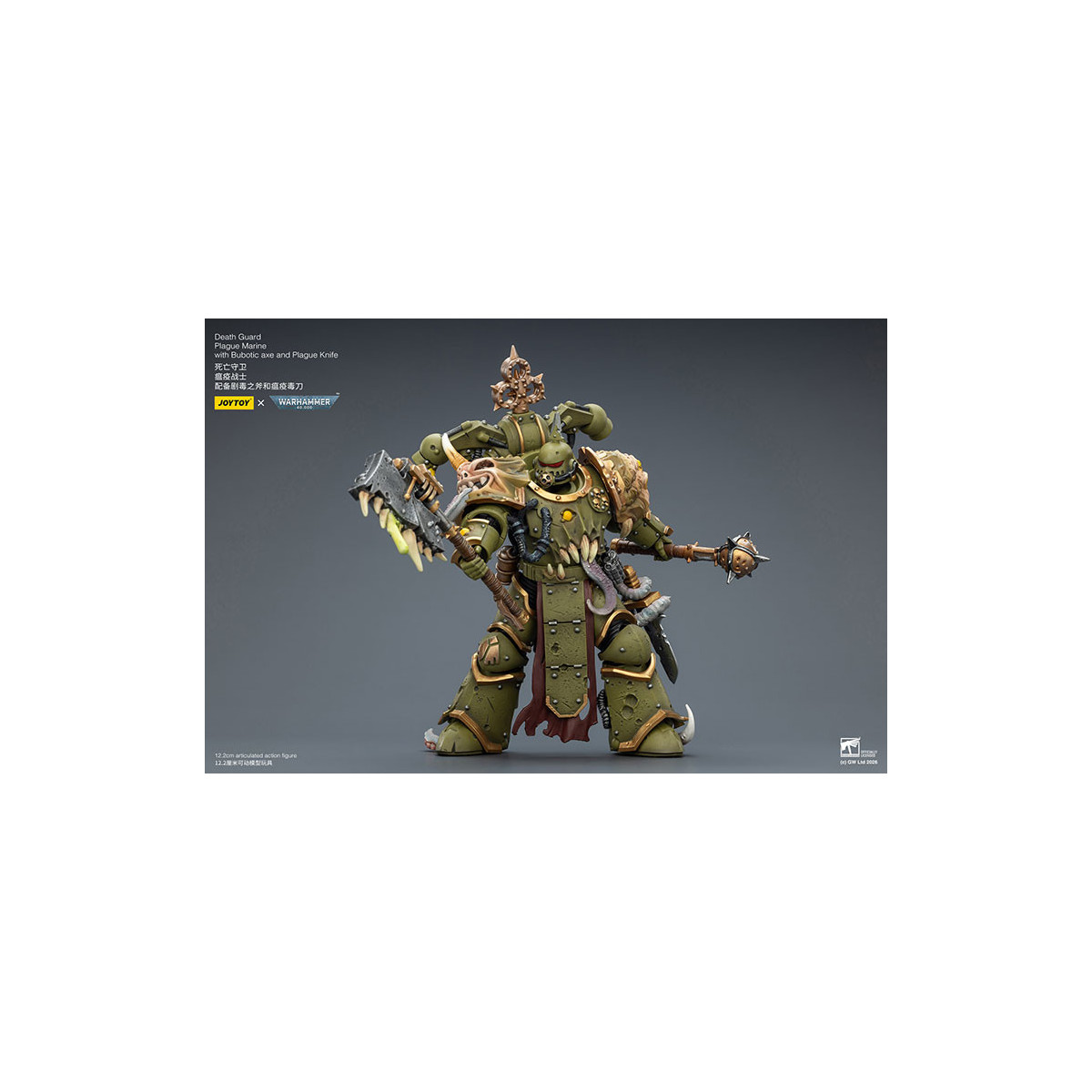 Joytoy - Guardia della morte - Marine della peste con ascia bubotica e coltello della peste 1/18 - Warhammer 40k