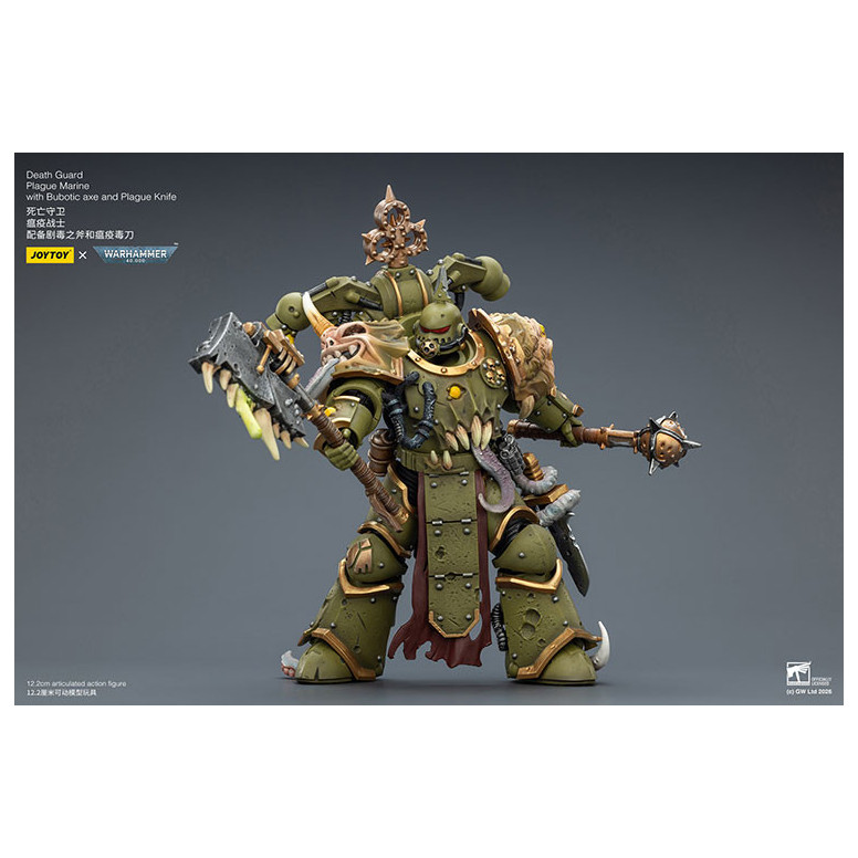 Joytoy - Guardia della morte - Marine della peste con ascia bubotica e coltello della peste 1/18 - Warhammer 40k